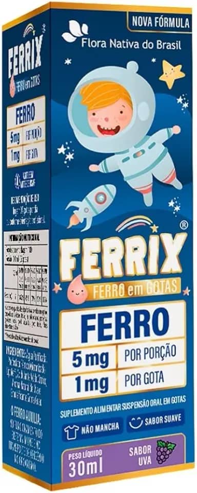 FERRIX (Ferro infantil) 30ml - Flora Nativa (Único, Uva)