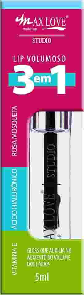 Max Love Gloss Labial Lip Volumoso 3 em 1 Cor 300 - Incolor -