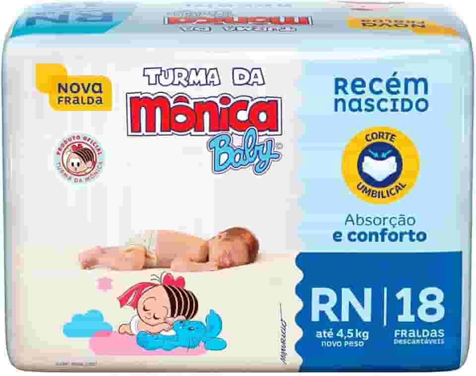 Turma da Mônica Baby Fralda Jumbinho Rn 18 Unidades