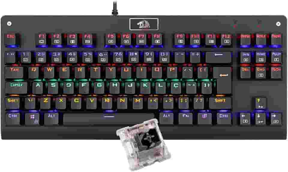 Teclado Mecânico Redragon Dark Avenger Preto Iluminação Rainbow Switch Preto, K568R