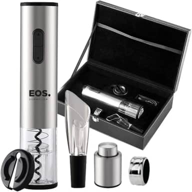 Kit Abridor de Vinho Elétrico Eos Eab03m Inox + Maleta