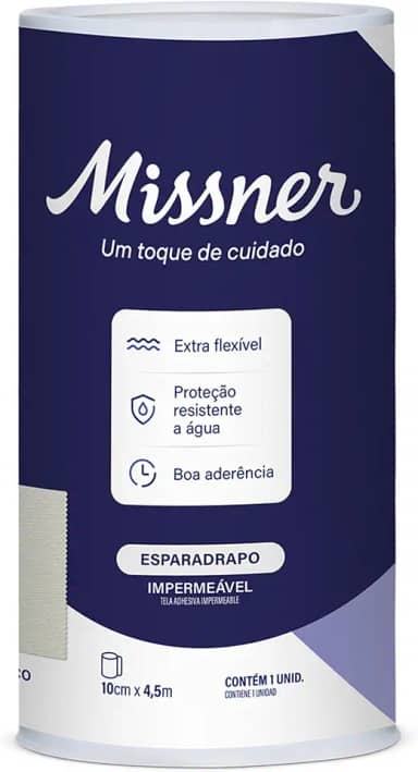 Missner Esparadrapo Impermeável Branco 10Cm X 4 5M