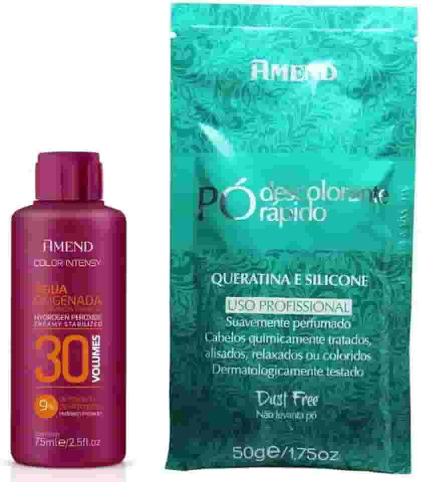 Kit Banho de Lua Ox 30 volumes 75ml e Pó Descolorante Rápido Queratina 50g