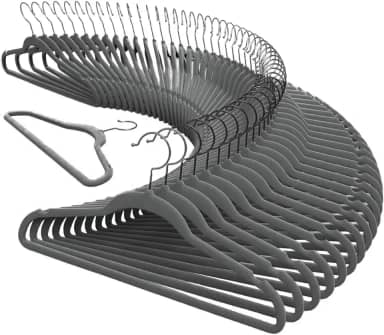 Kit 50 Cabides Veludo Slim Ultrafino Antideslizante