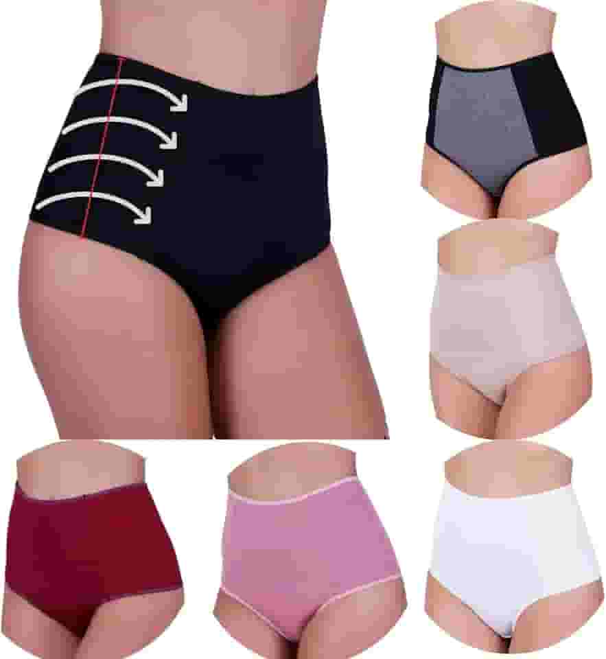 KIT 6 CALCINHA POS PARTO CINTURA ALTA MODELADORA ANTI CULOTE CONFORTO
