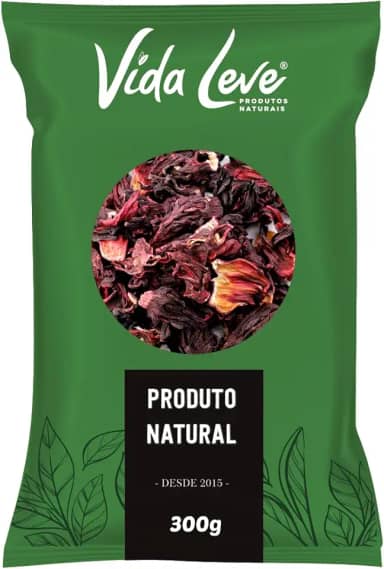 Melhor Hibísco para Chá, 300g, 100% Natural, Vegano e Saudável, Sáude Digestiva e Emagrecimento Natural, Auxilia Pressão e Imunidade Vida Leve PREMIUM