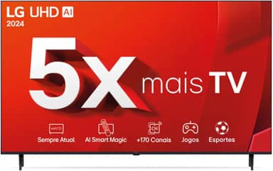 Smart TV 4K 65' LG UHD 65UT9050 Processador α5 Ger7 AI Design Super Slim Alexa/Chromecast integrado webOS 24 Controle Smart Magic