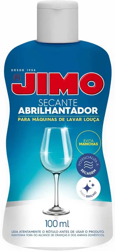 JIMO Secante Abrilhantador para Lava Lou�a Brilho Mais Intenso Sem Res�duos 100ml