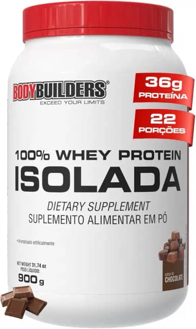 Whey Protein 100% Isolada Chocolate 900g - Bodybuilders