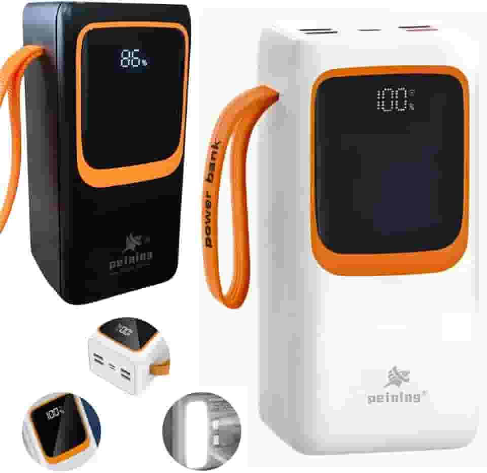 Carregador Portatil Power Bank 50000mah Universal Display Digital Carregamento Turbo Ultra Rápido 22.5W (BRANCO)