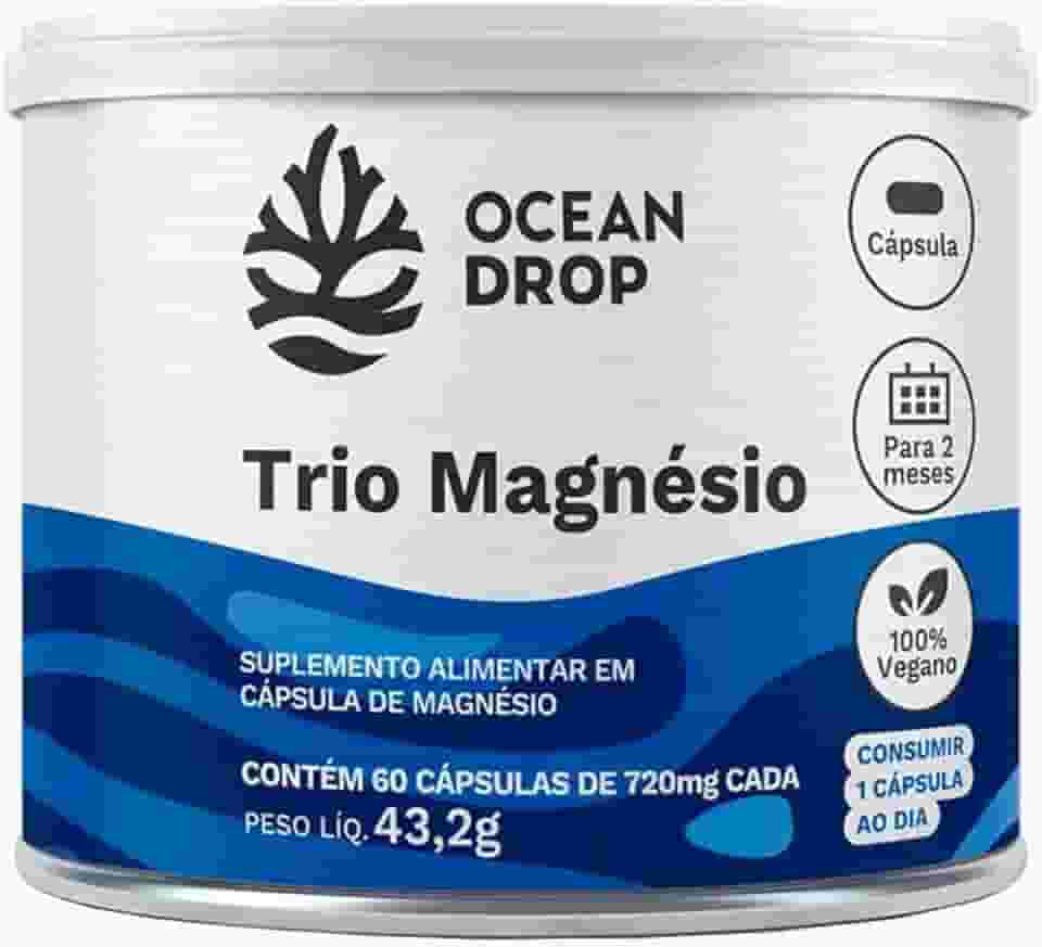 Trio Magnésio 60 cápsulas 720 mg Ocean Drop