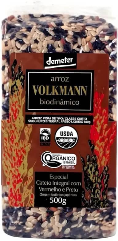 Arroz Especial Cateto Integral Com Vermelho e Preto Biodinâmico 500g - Volkmann