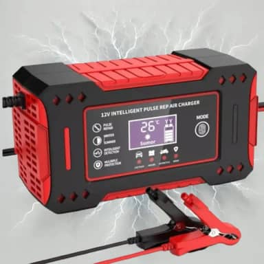 Carregador de Bateria 12v Inteligente com Display informativo Para Carro, Moto, Caminhao – Bivolt com Proteção Contra Super Aquecimento, Sobrecarga Curto Cirquito - Linha Premium