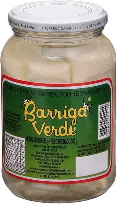 Palmito de Palmeira Real Inteiro Barriga Verde 300g