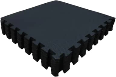 Kit com 12 Tatames Tapetes EVA Com Borda 50cm X 50cm X 1cm Preto