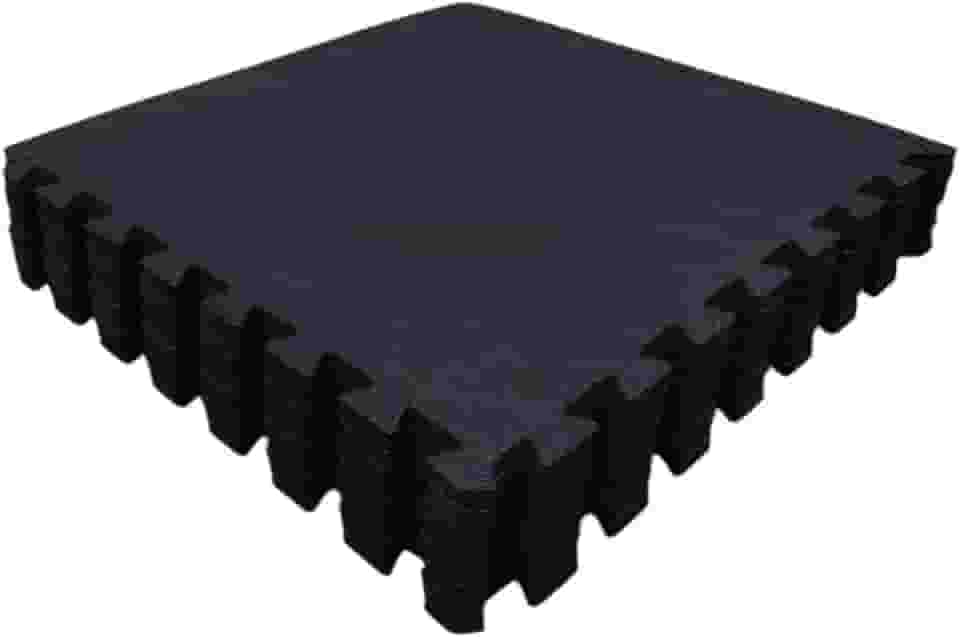 Kit com 12 Tatames Tapetes EVA Com Borda 50cm X 50cm X 1cm Preto