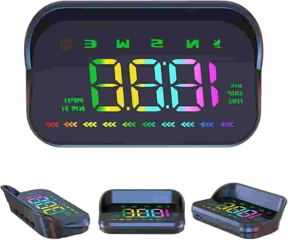 M23 HUD Universal para Carro com Projeção - Velocidade, GPS, Bússola, Alerta de Velocidade, Cabo USB - Melhora Segurança para Motoristas Noturnos e Diurnos, Para Caminhões,Suv,Ônibus