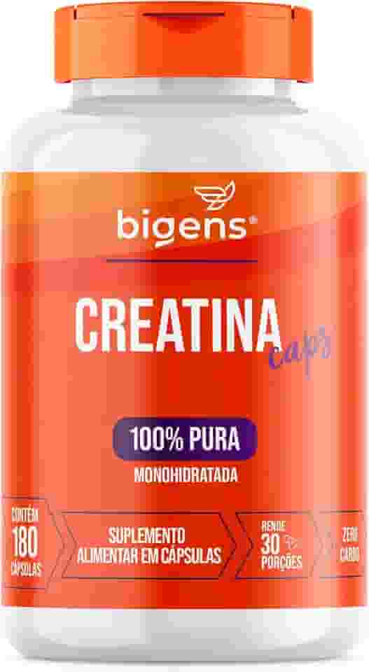 Creatina Monohidratada 100% Pura, 180 Cápsulas, Bigens