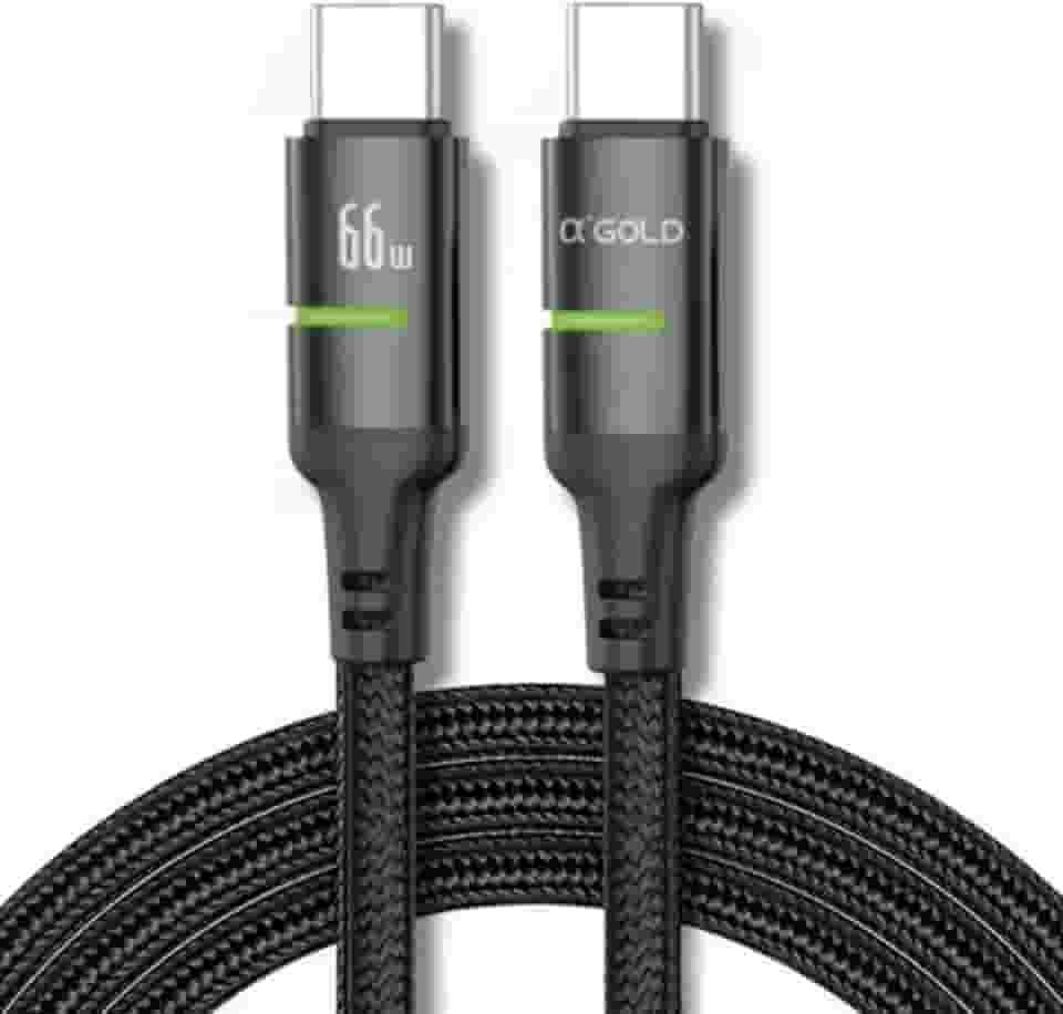 Cabo USB-C 1M Tipo C Turbo 66W Ultra Rapido Nylon Trançado e Reforçado | Android e Iphone Notebook Tablet Qualidade Premium Carregamento Transferência de Dados | Preto