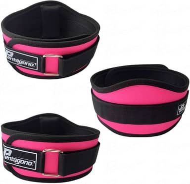 Cinturão Academia Tamanho Único Ajustável Pentágono New Sport, (Serve do PP ao GG), com Proteção Lombar e Fecho, Apoio Removível, Confortável e Seguro