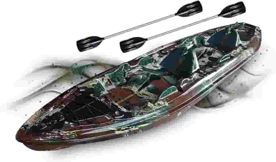 Caiaque Duplo De Pesca Modelo K2 Pró Fibra 2 Lugares + Remos