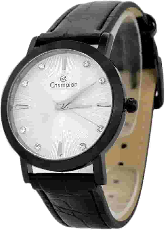 Relogio Feminino Champion Couro Preto CN24226M