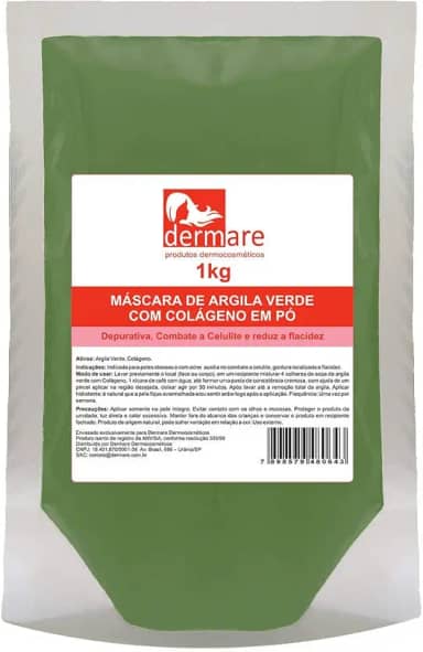 DERMARE Argila Verde Com Colageno Dermare 1 Kg