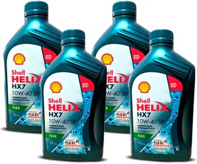 Kit Troca 4 L Oleo Motor Sae 10w40 Shell Helix Hx7 Api Sp Semi-Sintetico