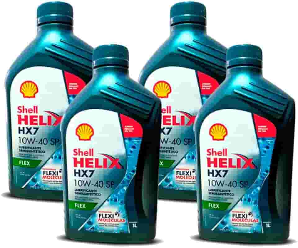 Kit Troca 4 L Oleo Motor Sae 10w40 Shell Helix Hx7 Api Sp Semi-Sintetico