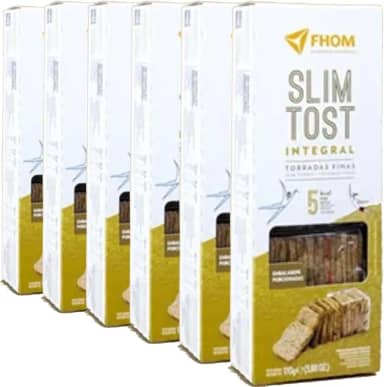 Kit c/ 6und Torrada Slim Tost Integral Vegano FHOM 110g