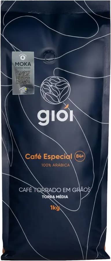 Giói Café Especial, 100% Arábica, Torrado, Em Grãos, 84+ (1kg, Moka)