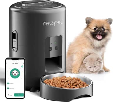 2L Mini Comedouro Automático para Gatos, Aplicativo Inteligente TUYA WIFI Dispenser Comida Pet Automatico, Potes e Tigelas para Cães