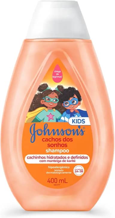 Johnson's Baby Shampoo Infantil Para Cabelos Cacheados Cachos Dos Sonhos, 400ml