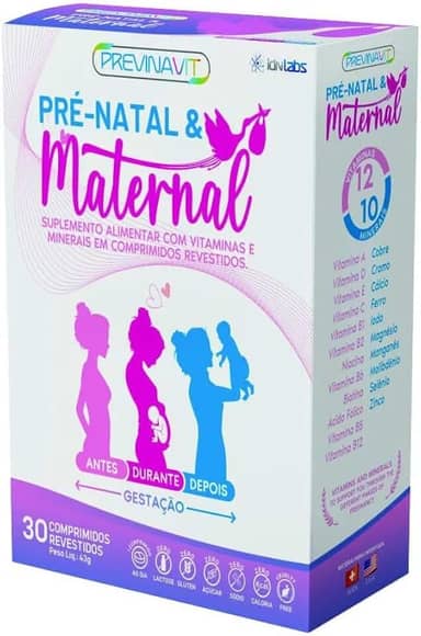 Previnavit Pré-Natal & Maternal - 30 Comprimidos - IDN Labs