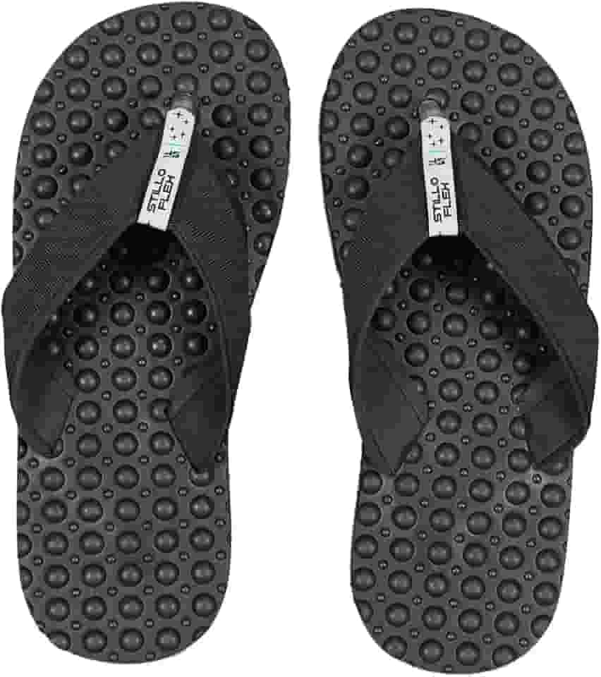 Chinelo Ortopédico Masculino Stilloflex Antiderrapante para Esporão e Fascite Plantar Anatomico Palmilha Massageadora - Preto