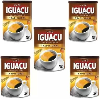 Café Iguaçu Solúvel Em Pó Lata 200g Kit C/5 Unidades
