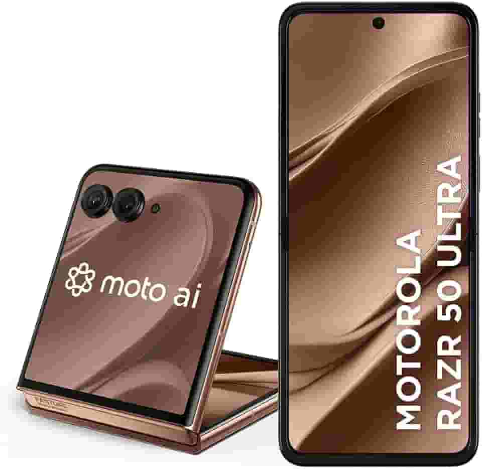 Smartphone Motorola Razr 50 Ultra - 512GB 24GB (12GB RAM+12GB Ram Boost) Tela dobrável 6,9' pOLED e externa 4' Moto AI camera IPX8 Mocha Mousse
