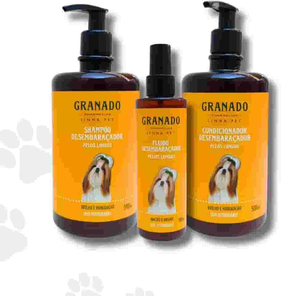 Shampoo Condicionador e Fluído Pet Desembaraçador (Kit com 3)
