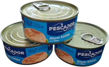 Kit 3 Atum Pescador Sólido Em Óleo Lata 140g