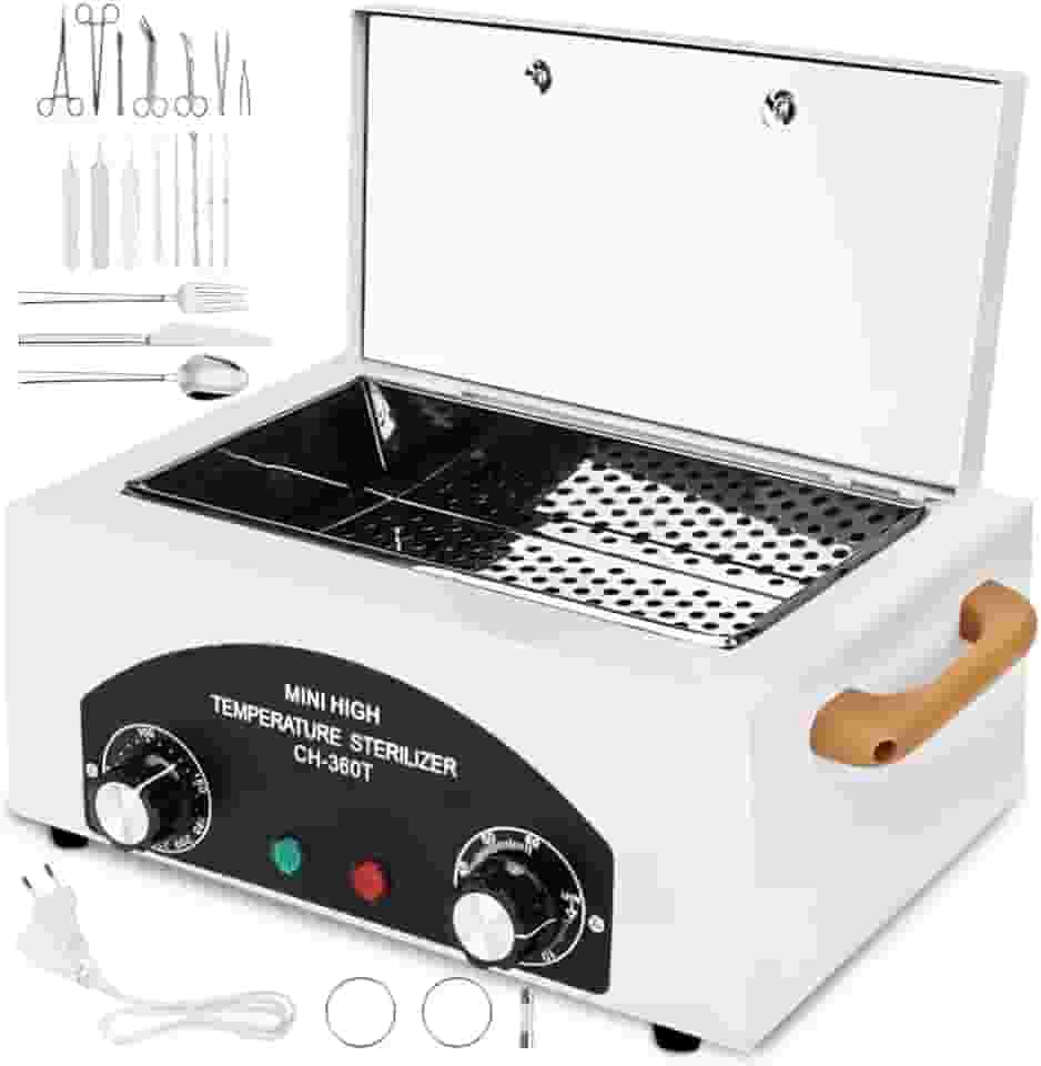 Esterilizador de Alta Temperatura, Estufa Esterilizadora Manicure, Esterilizador de Alicate de Manicure,110V