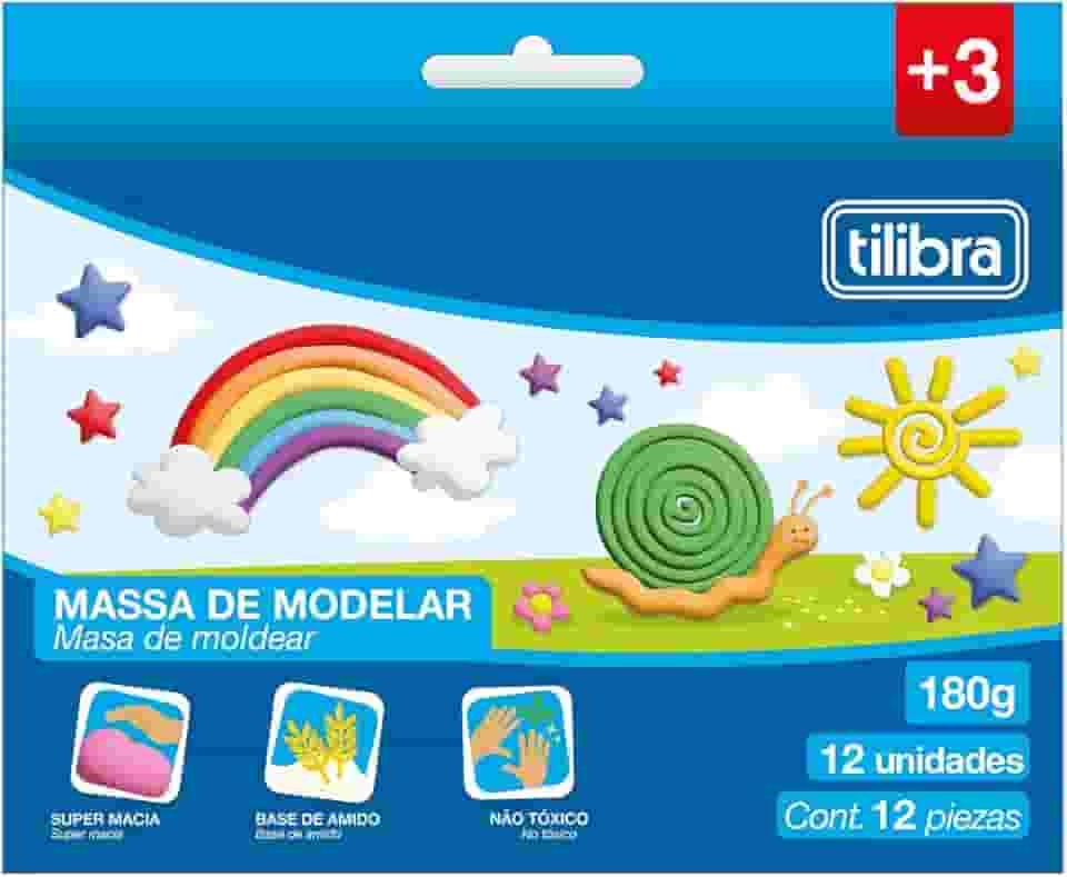 Tilibra - Massa para Modelar Macia 180g 12 Cores Académie