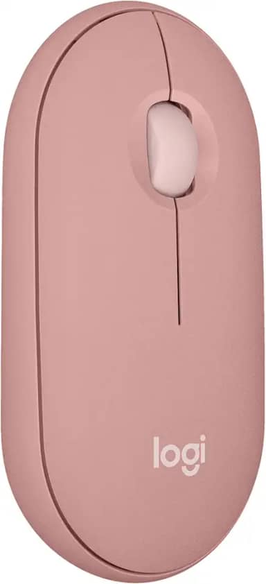 Mouse sem fio Logitech Pebble 2 M350s com Clique Silencioso, Design Slim Ambidestro, Conexão Bluetooth e Pilha Inclusa - Rosa