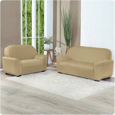Capa Para Sofá 2 e 3 lugares Protetor Antigato Coladinha Malha Gel (Avelã)