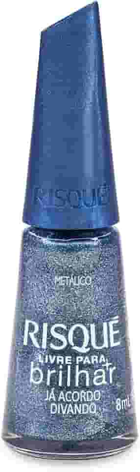 Risqué Livre para Brilhar Já Acordo Divando - Esmalte, Azul Metálico, 8ml