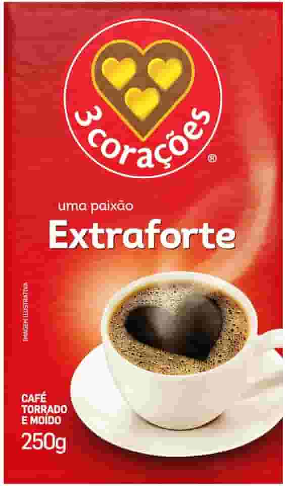 3 Corações Café Torrado E Moído Extra Forte À Vácuo 250G