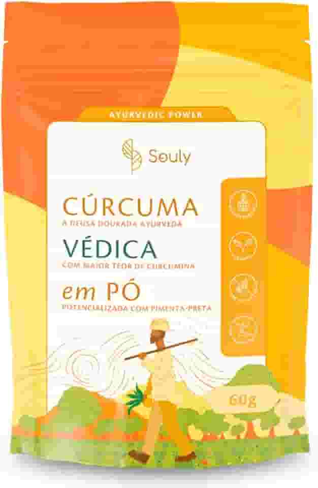 Cúrcuma Védica Souly Pura Orgânica Com Pimenta Preta 60g Pó