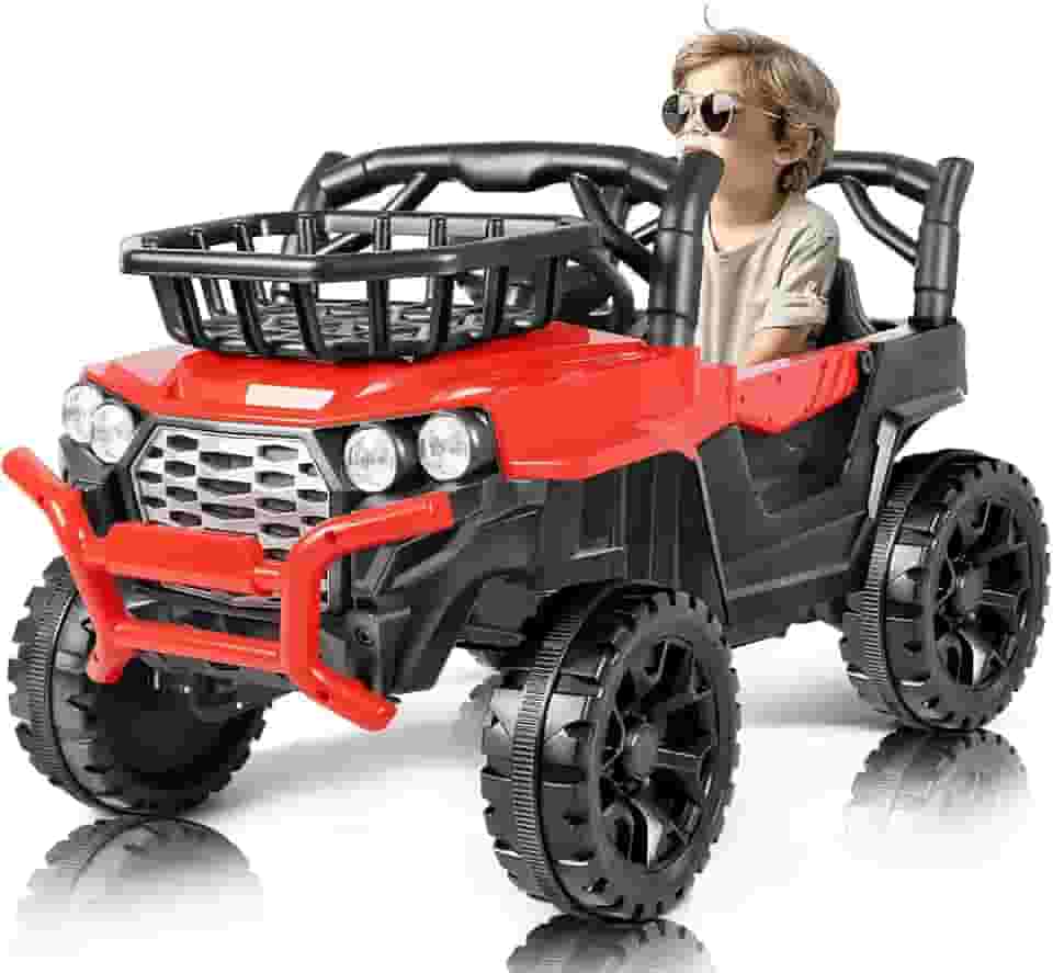 Carro Eletrico, Carrinho Eletrico, Quadriciclo, Carro Eletrico 2 Lugares, com Controle Remoto, Vermelho, Recarregável