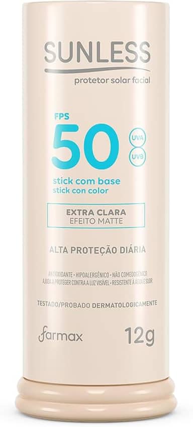 Sunless Protetor Stick Com Base Extra Clara Fps50 Sunless 12G
