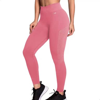 Legging Outlet Academia Poliamida Cintura Alta Microfuros Sem Costura Fitness Selene