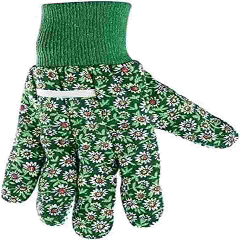 LUVA EM ALGODÃO PARA JARDINAGEM FLORAL M VERDE